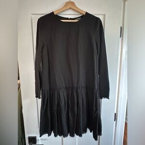 Zara drop waist long sleeve mini-dress